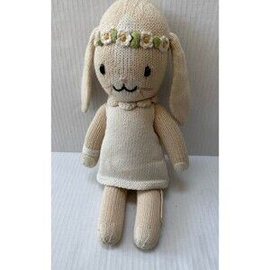 Cuddle + Kind Hannah Bunny Rabbit 13” Ivory Flower Crown Plush Stuffed Animal